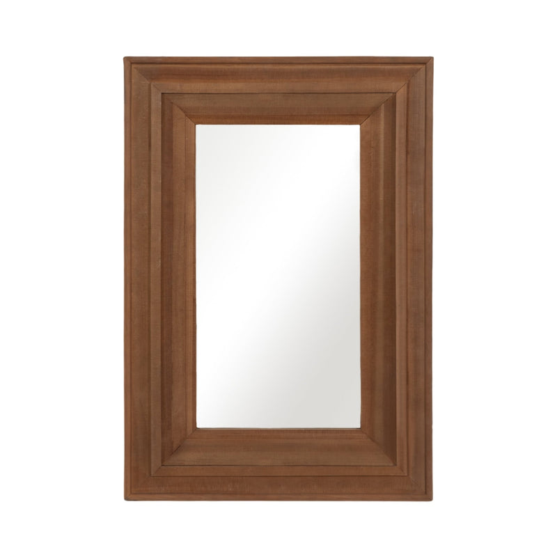 WOOD FRAME 24 X 36" WALL MIRROR, BROWN WB - Al Rugaib Furniture