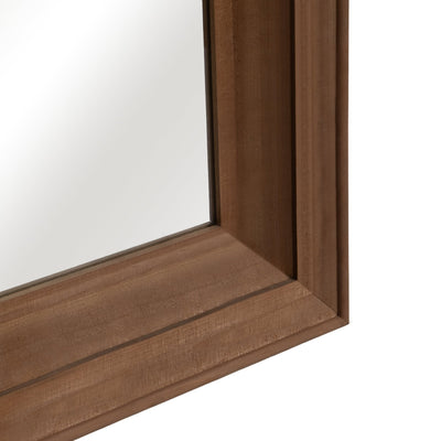 WOOD FRAME 24 X 36" WALL MIRROR, BROWN WB - Al Rugaib Furniture