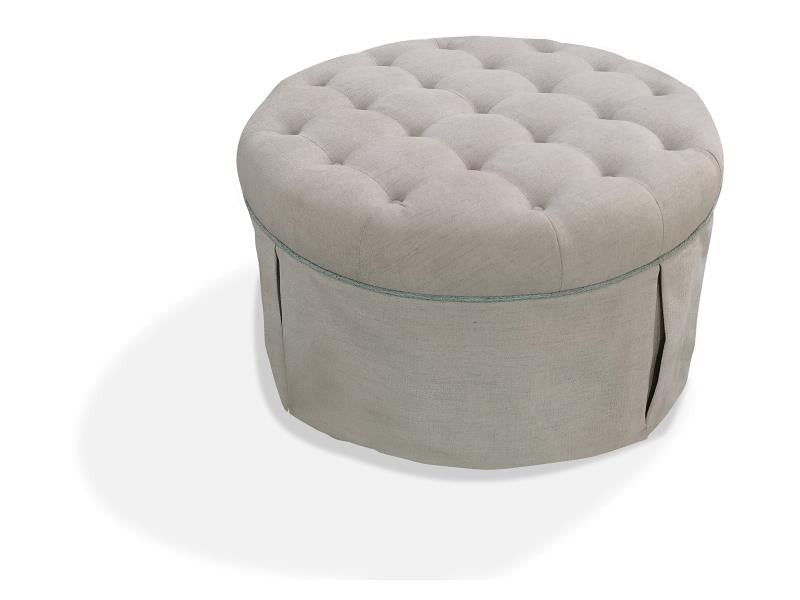 WOOD FRAME UPHOLSTERED BEIGE COCKTAIL OTTOMAN KD / Ottomans| Magnussen