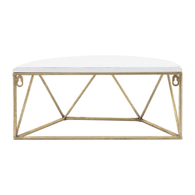 WOOD / METAL 16" L DEMILUNE WALL SHELF, WHITE - Al Rugaib Furniture