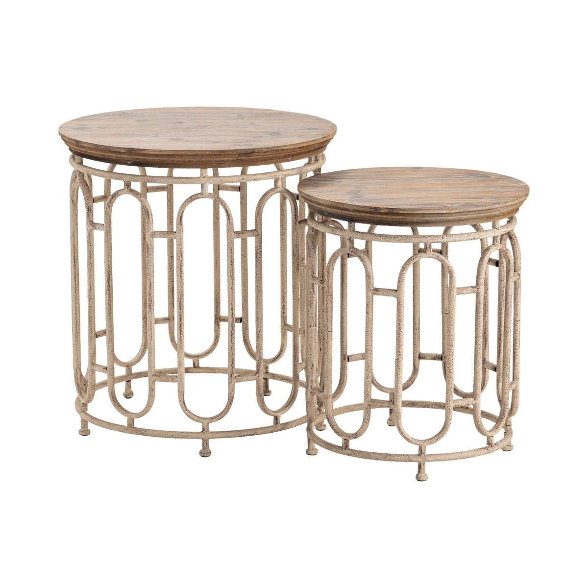 Wood Metal Tables Set of 2 Accent & End Tables| Crestview