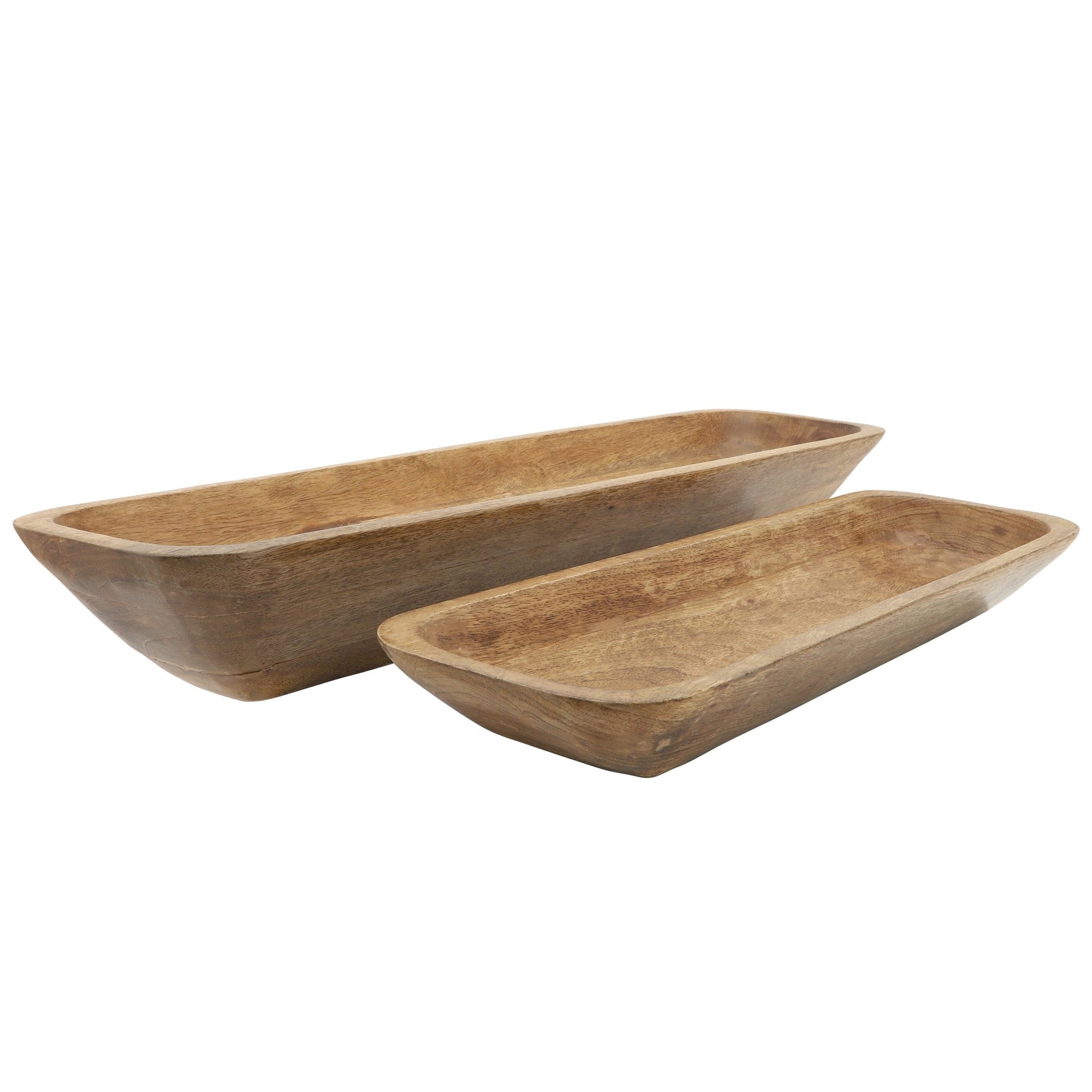 Wood, S/2 23/30 Rectangular Bowls, Brown Bowl| Sagebrook Home