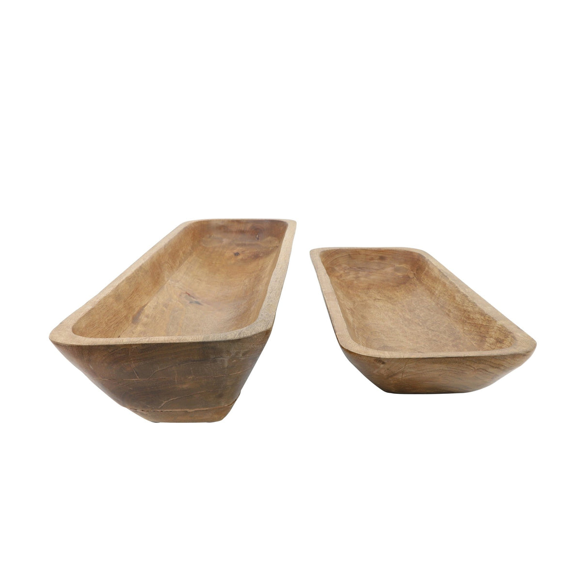 Wood, S/2 23/30 Rectangular Bowls, Brown Bowl| Sagebrook Home
