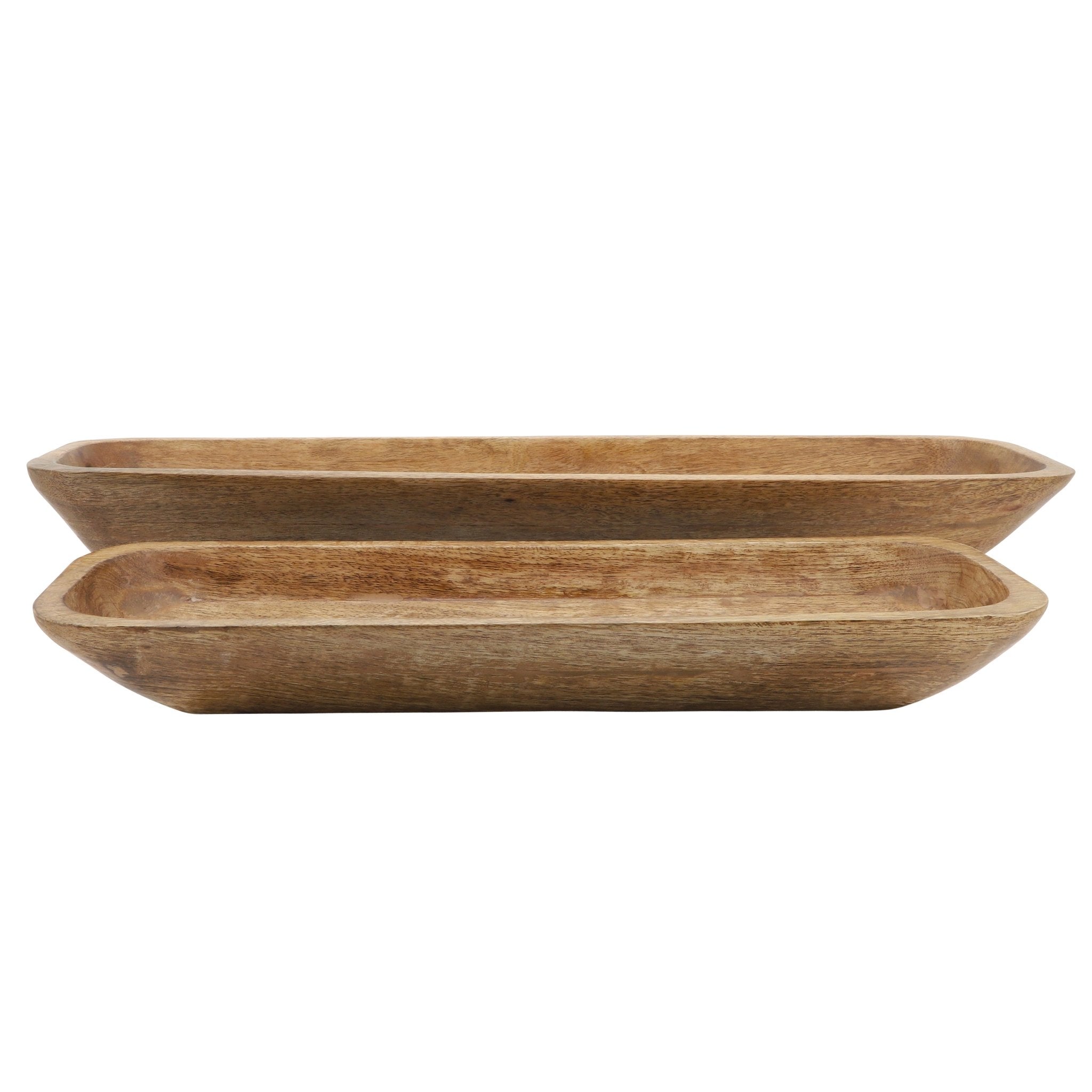 Wood, S/2 23/30 Rectangular Bowls, Brown Bowl| Sagebrook Home