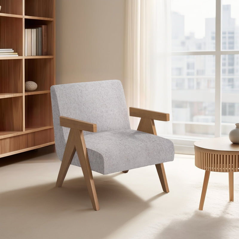 Wood - Scandinavian Accent Chair, Gray - Al Rugaib Furniture
