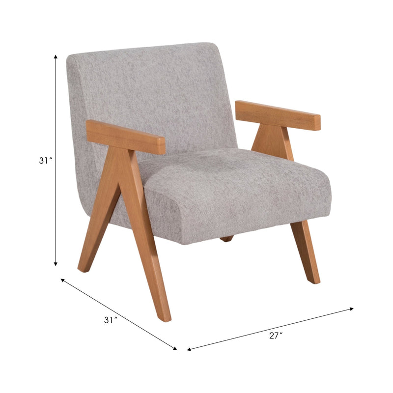 Wood - Scandinavian Accent Chair, Gray - Al Rugaib Furniture
