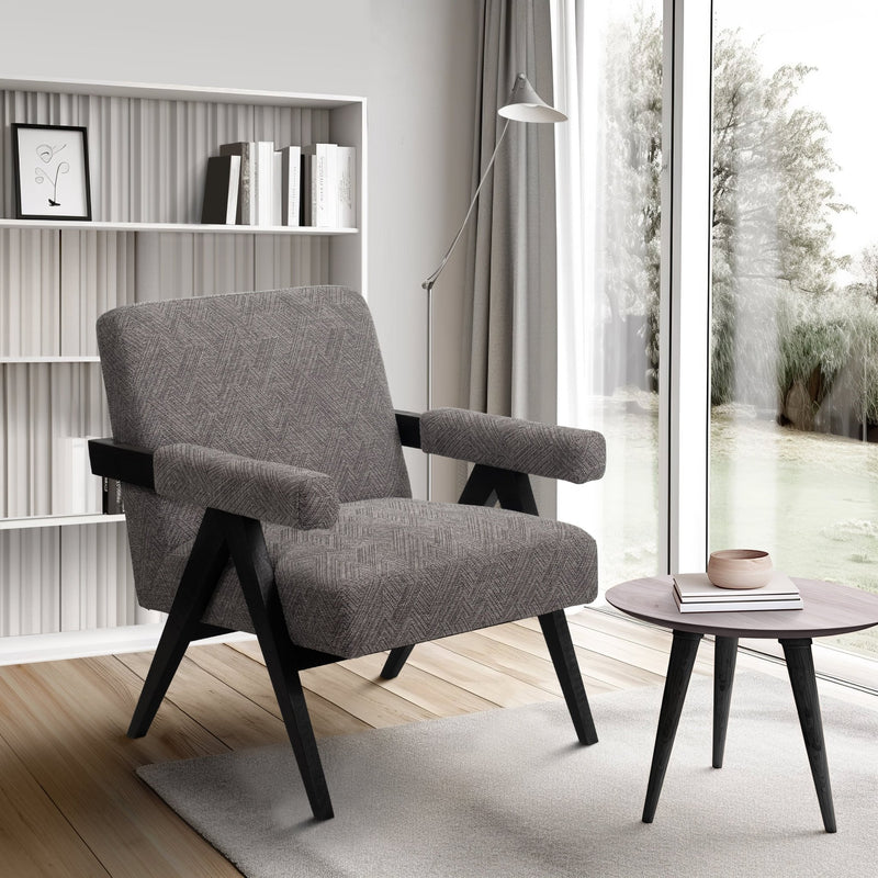 WOOD - SCANDINAVIAN ACCENT CHAIR - GRAY - Al Rugaib Furniture