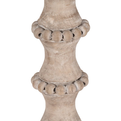 WOODEN BANDED BEAD CANDLEHOLDER, DISTRESSED - Al Rugaib Furniture
