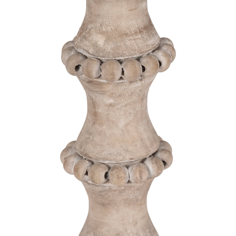 WOODEN BANDED BEAD CANDLEHOLDER, DISTRESSED - Al Rugaib Furniture