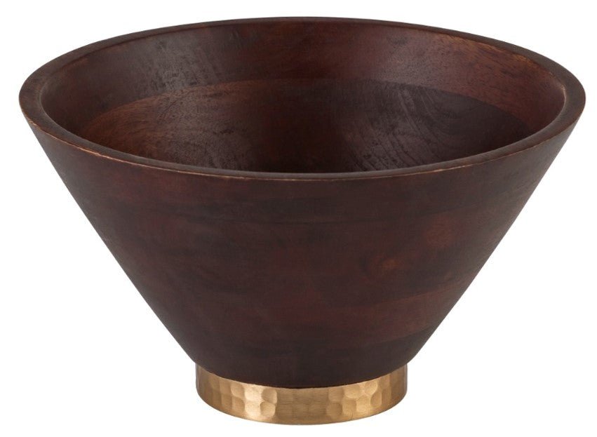 Wooden Bowl with Metal Base Bowl| Roots Furniture