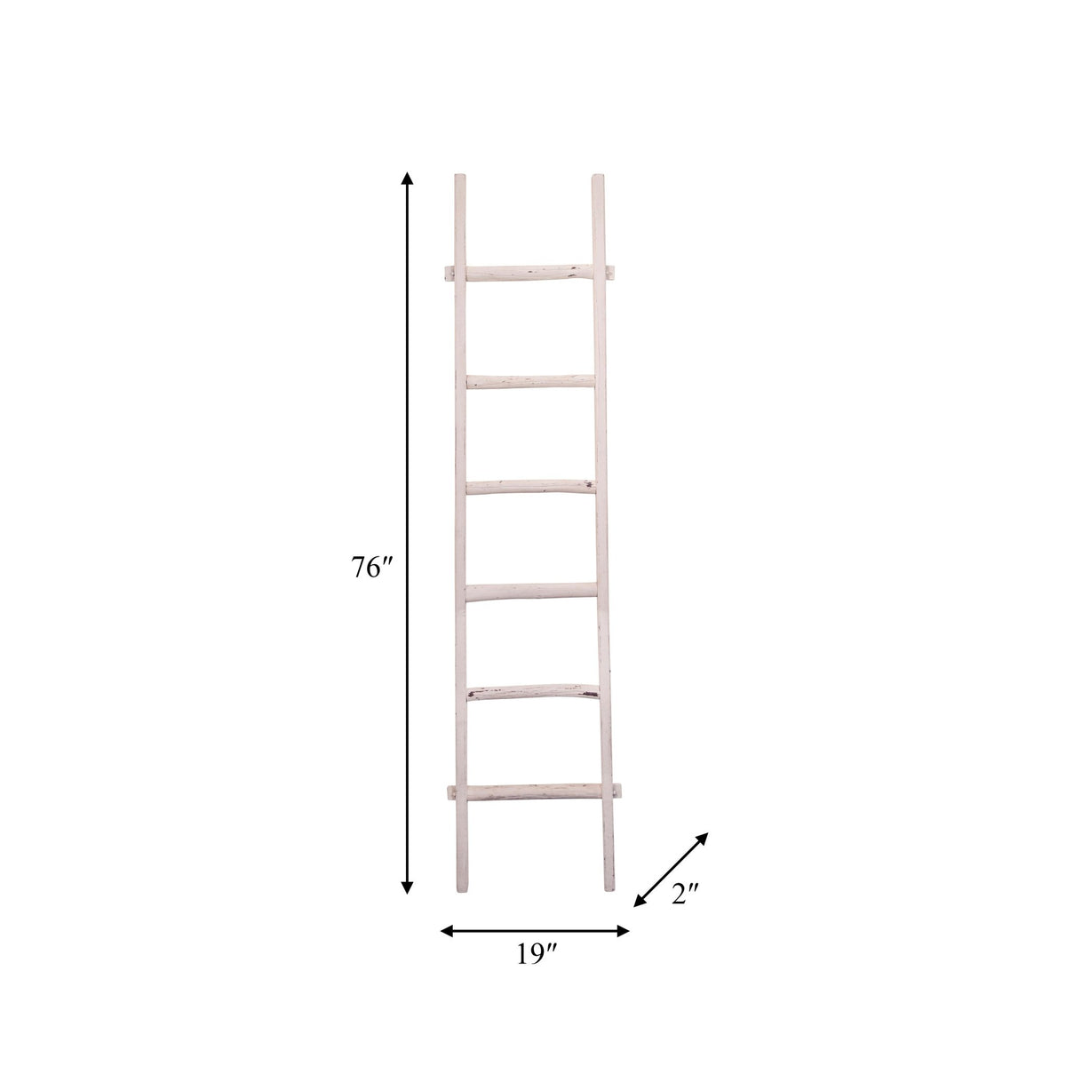 WOODEN , DECORATIVE 76" LADDER, WHITE Table Decors| Sagebrook Home