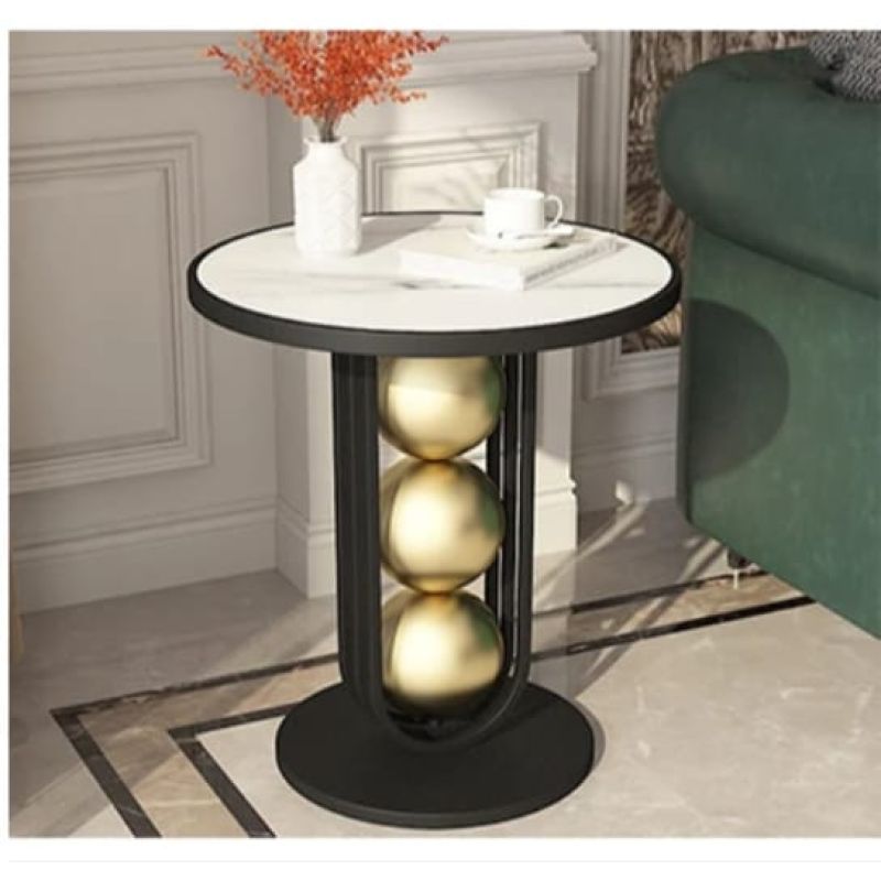 Wooden Marble Side Table by Alhome Accent & End Tables| Alhome