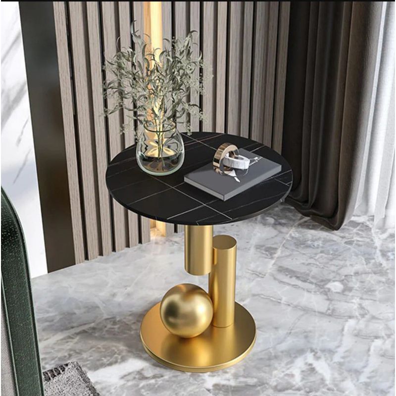 Wooden Marble Side Table by Alhome Accent & End Tables| Alhome