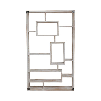 Wooden Multi - tier Wall Shelf, Whitewash - Al Rugaib Furniture