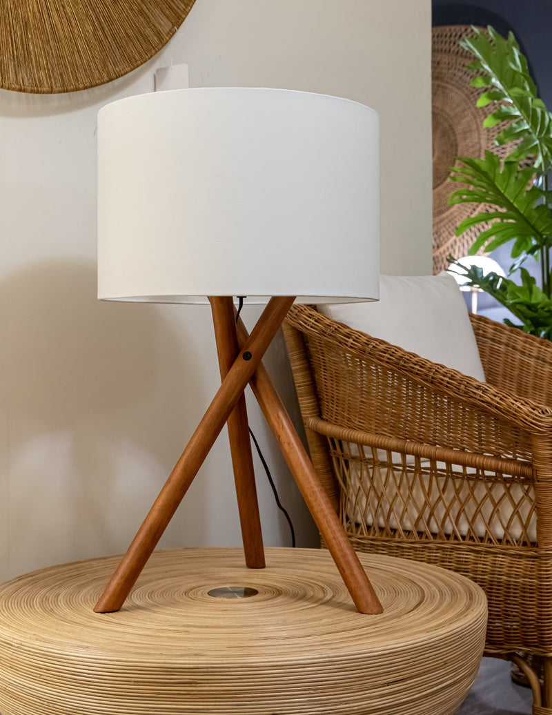WOODEN TRIPOD TABLE LAMPS - Al Rugaib Furniture