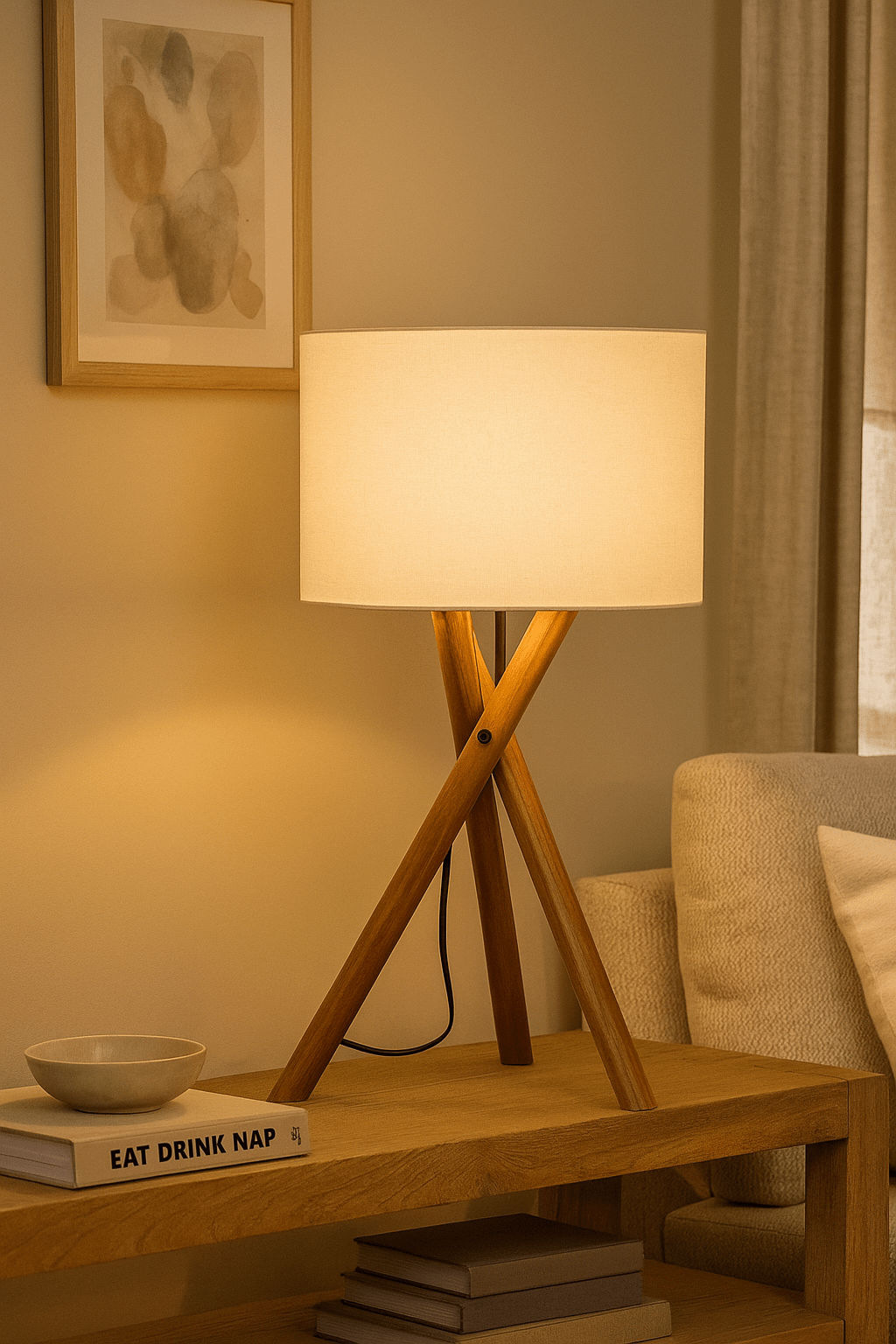 WOODEN TRIPOD TABLE LAMPS Table Lamps| Roots Furniture