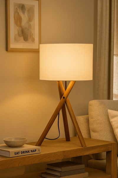 WOODEN TRIPOD TABLE LAMPS - Al Rugaib Furniture