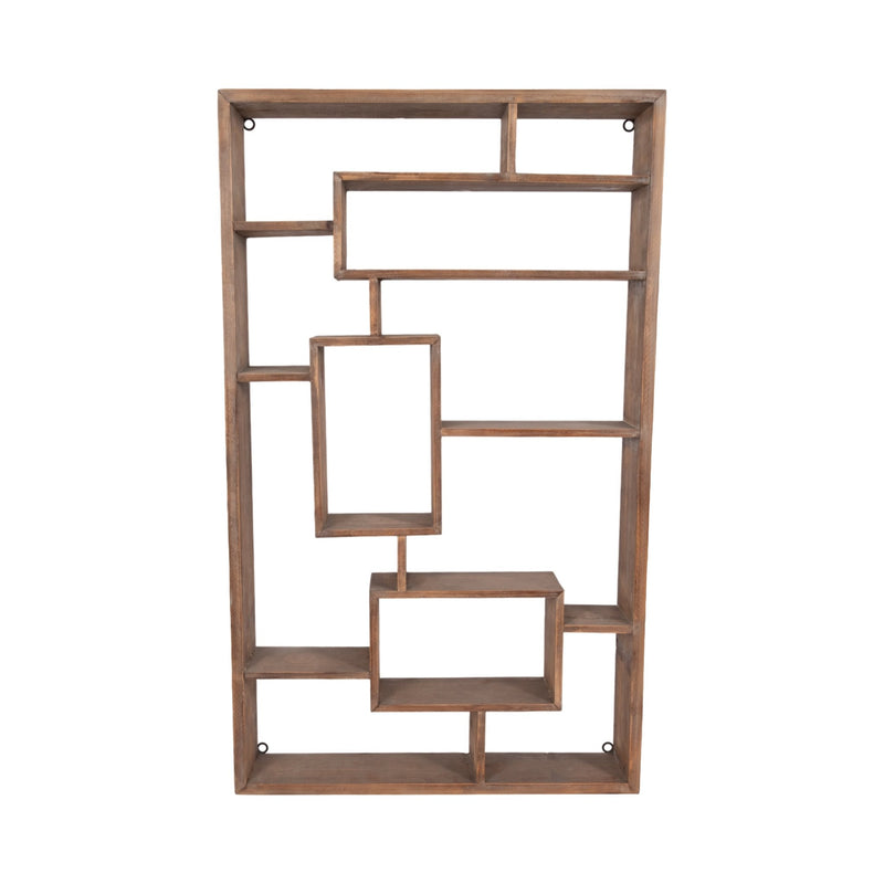 WOODEN WALL SHELF, BROWN - Al Rugaib Furniture