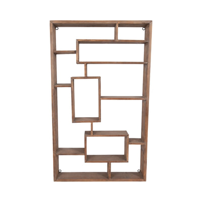 WOODEN WALL SHELF, BROWN - Al Rugaib Furniture