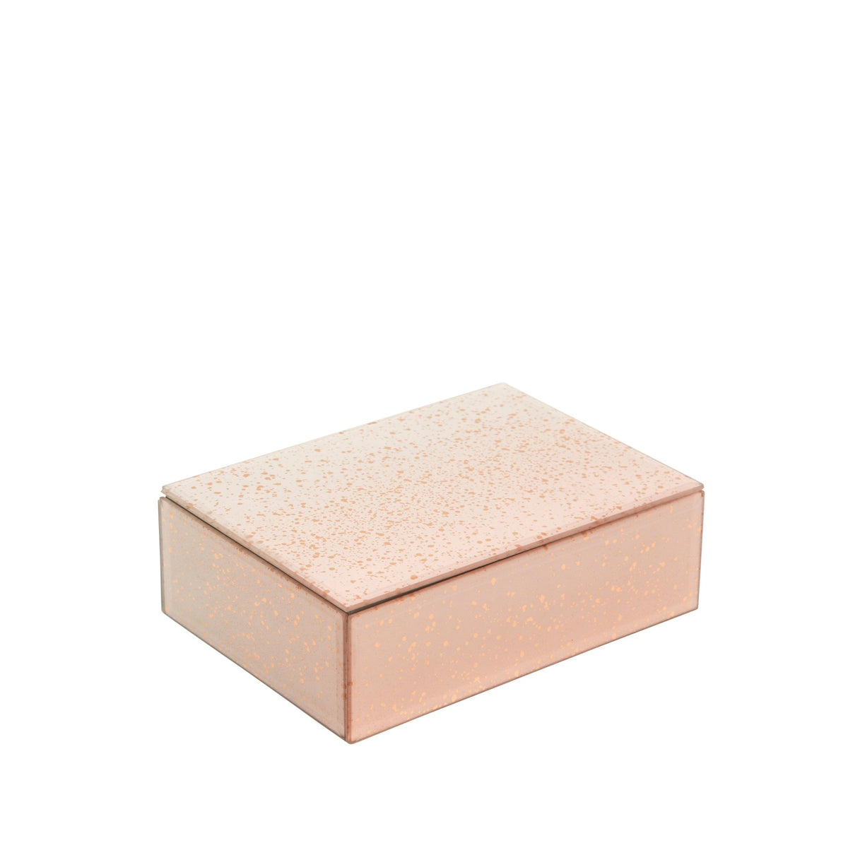 WOOD/GLASS 8" MIRRORED BOX, PINK GOLD DUST Box| Sagebrook Home