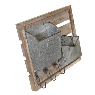 Wood/metal Wall Mail Organizer - Al Rugaib Furniture