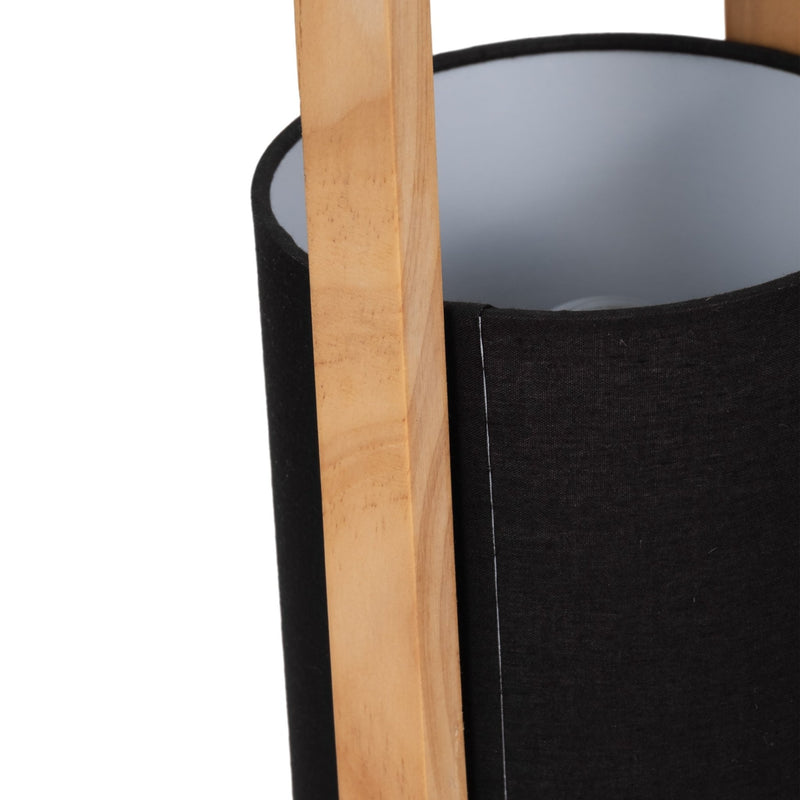 Wood,s/2,11"h, Cylndr Tbl Lmps,nature Wood/blk - Al Rugaib Furniture