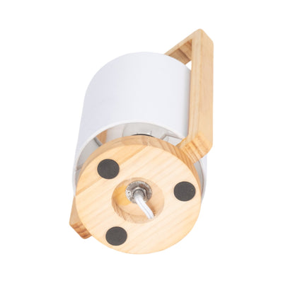 Wood,s/2,11"h, Cylndr Tbl Lmps,nature Wood/wht - Al Rugaib Furniture