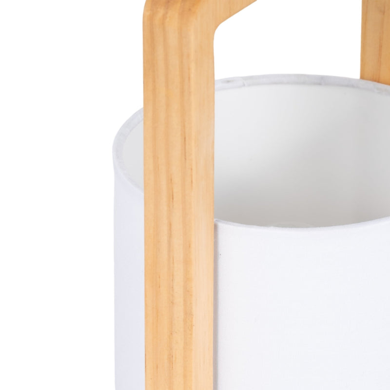 Wood,s/2,11"h, Cylndr Tbl Lmps,nature Wood/wht - Al Rugaib Furniture