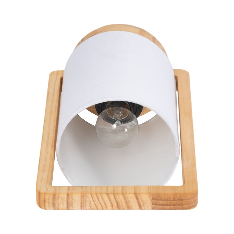 Wood,s/2,11"h, Cylndr Tbl Lmps,nature Wood/wht - Al Rugaib Furniture