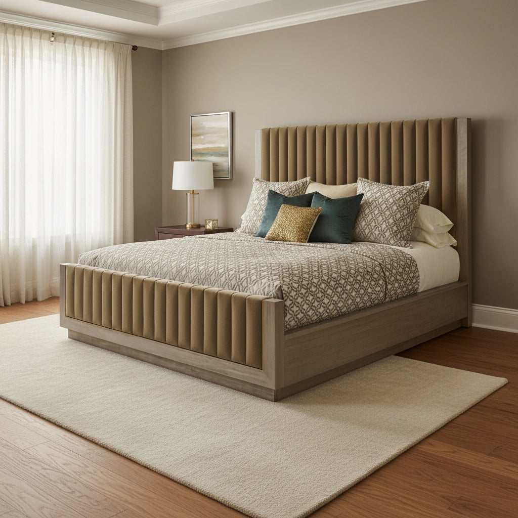 Woodwright King Mulholland Upholstered Bed Beds| A.R.T. Furniture