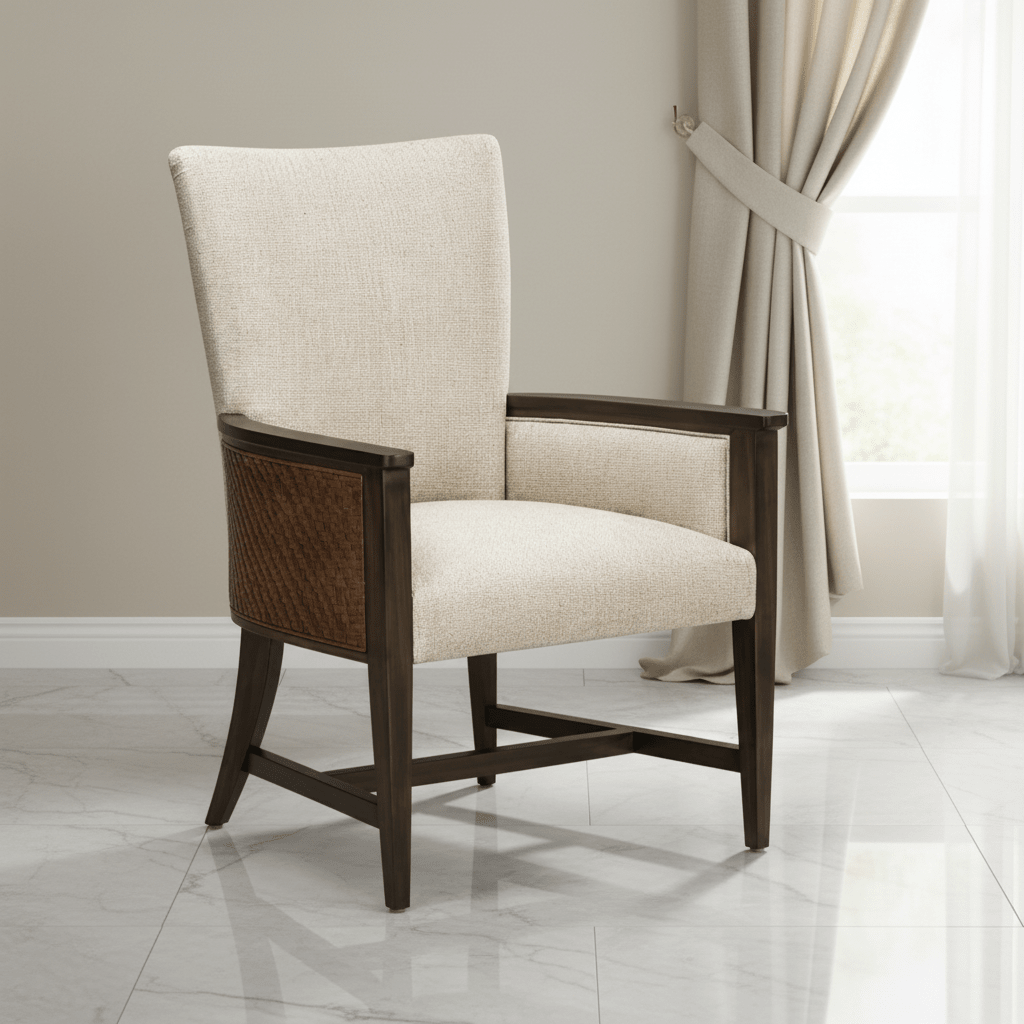 Woodwright Racine Upholstered Arm Chair Chairs| A.R.T. Furniture