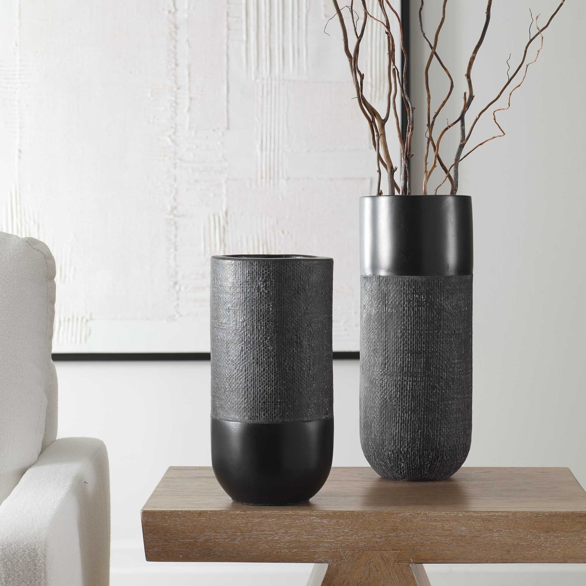 Woven Shadow Vases, S/2 Vases and Jars| Uttermost