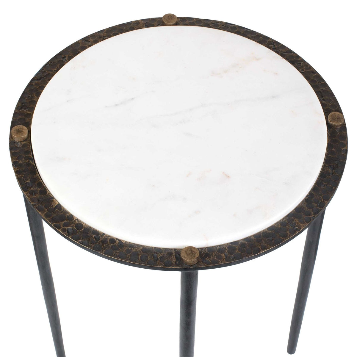 Wren Round White Marble Accent Table Accent & End Tables| Uttermost