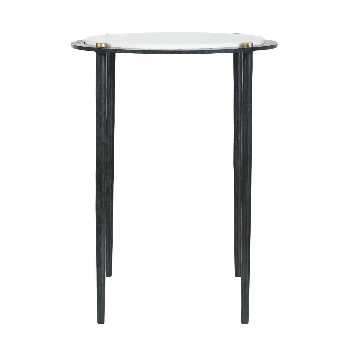 Wren Round White Marble Accent Table Accent & End Tables| Uttermost