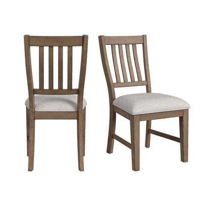 Yellowstone Dining Side Chair with Grey Fabric in Medium Brown (2 Per Carton) - Al Rugaib Furniture