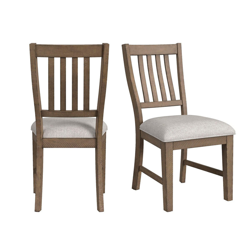 Yellowstone Dining Side Chair with Grey Fabric in Medium Brown (2 Per Carton) - Al Rugaib Furniture