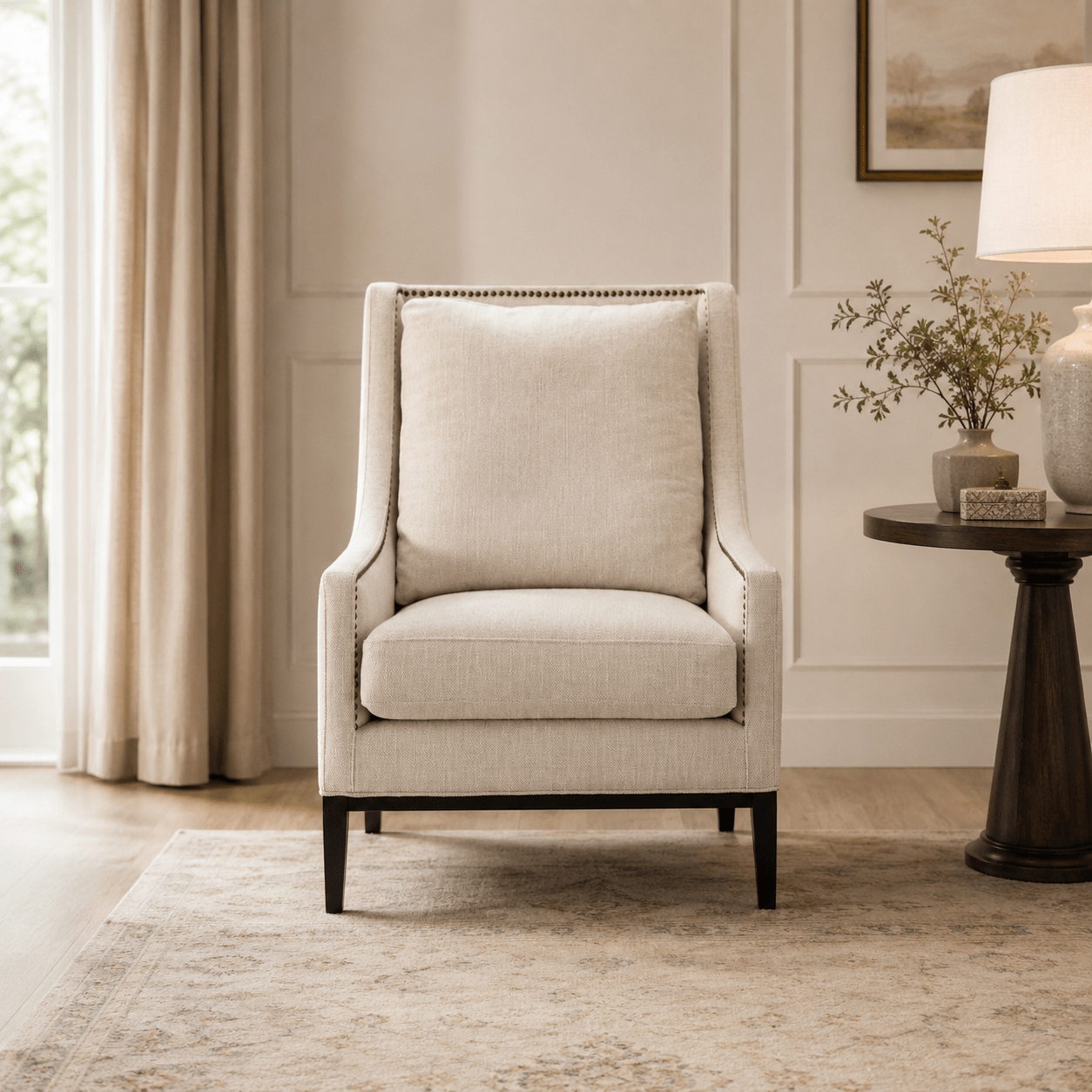 York Beige Chair Chairs| AlRugaib Furniture