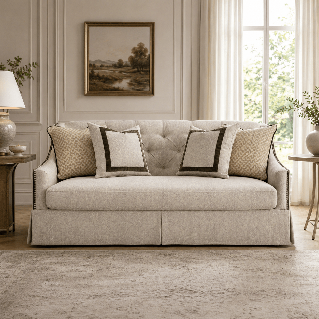 York Beige Sofa 193cm Sofas & Loveseats| AlRugaib Furniture
