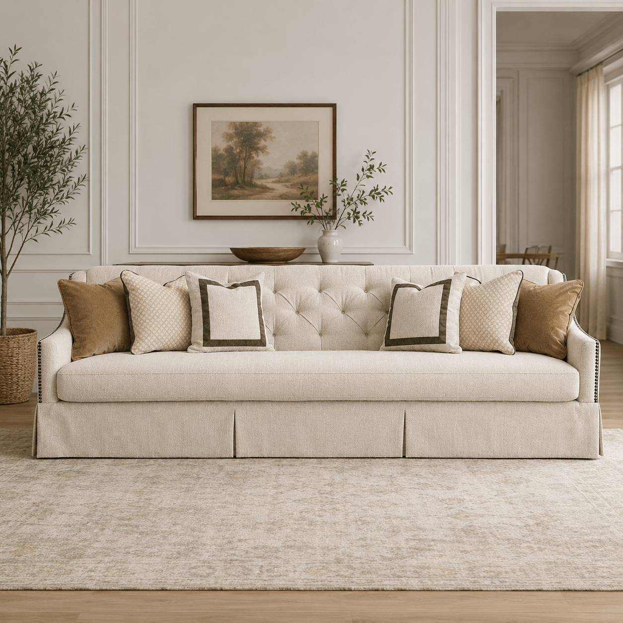 York Beige Sofa 301cm Sofas & Loveseats| AlRugaib Furniture