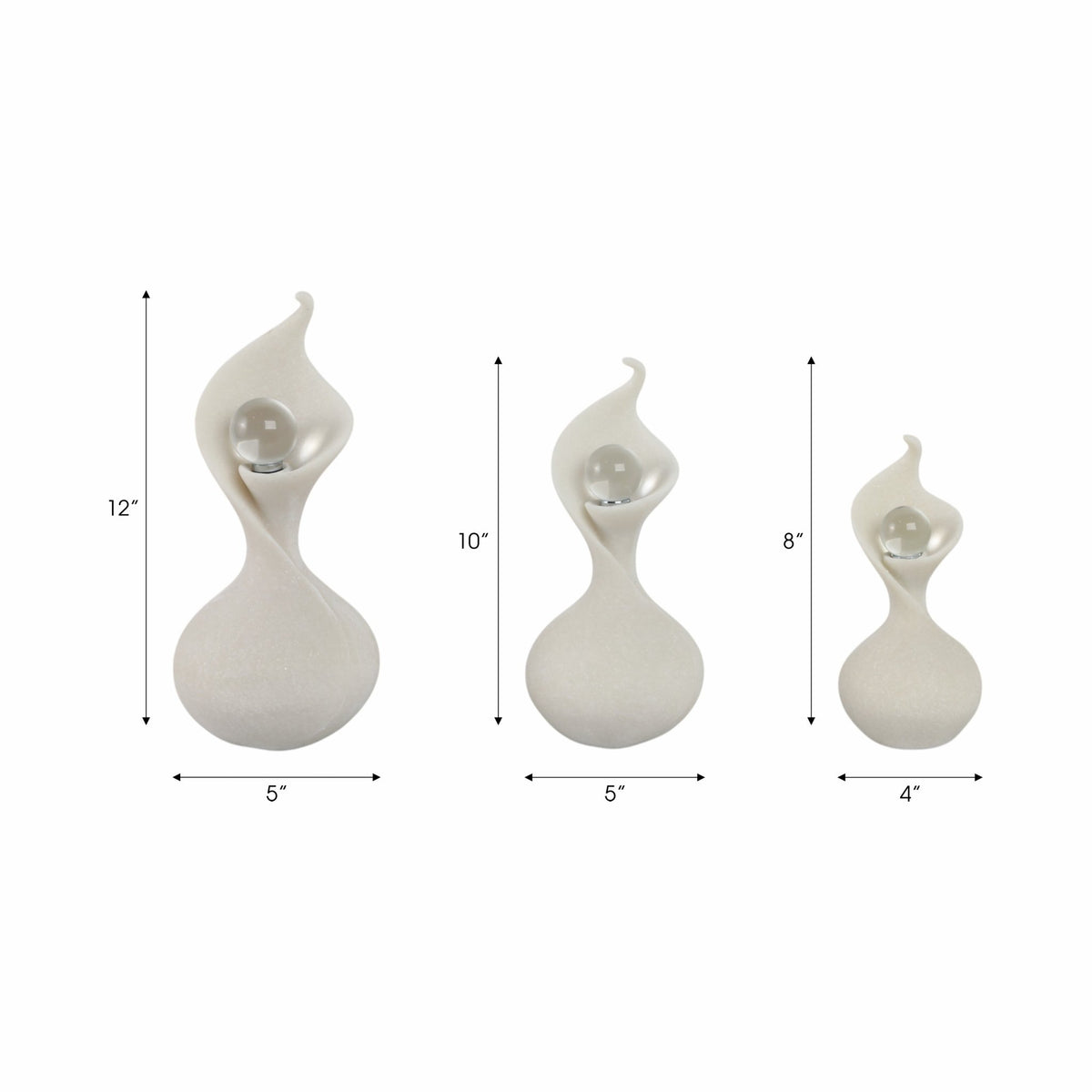 S/3 8/10/12" YPRES QUARTZ RESIN BOTTLES Table Decors| Sagebrook Home