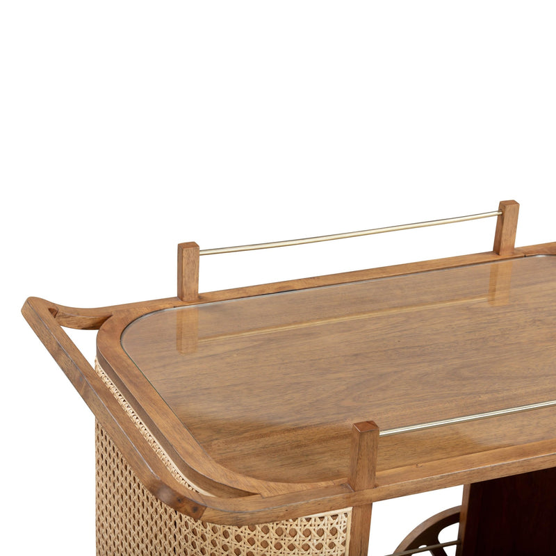 Yuma Natural Rattan Bar Cart - Al Rugaib Furniture