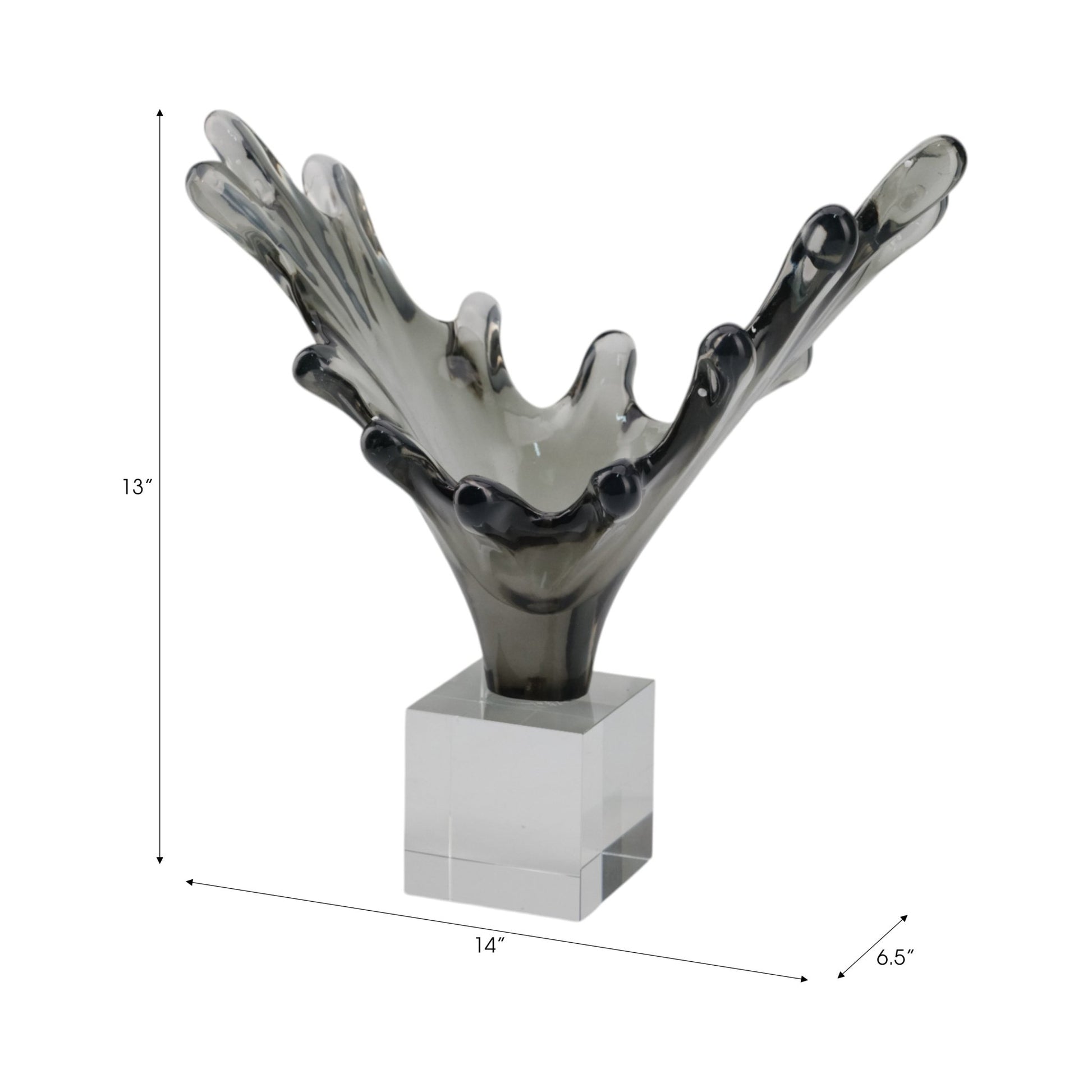 Yuma Small Grey Glass Statuary Table Decors| Sagebrook Home