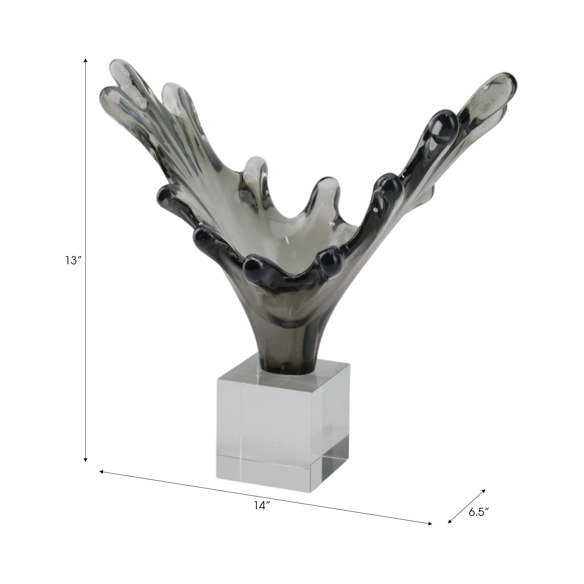 Yuma Small Grey Glass Statuary Table Decors| Sagebrook Home