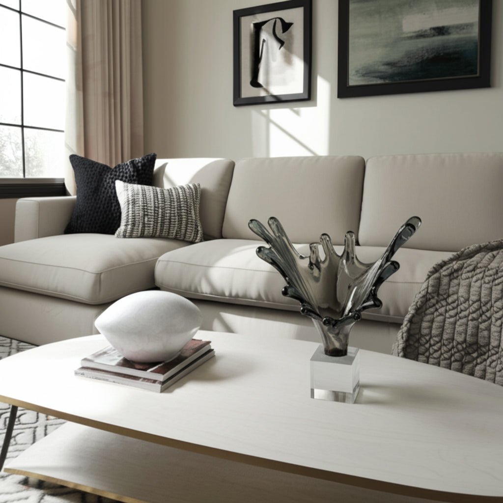 Yuma Small Grey Glass Statuary Table Decors| Sagebrook Home