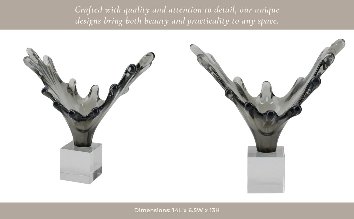 Yuma Small Grey Glass Statuary Table Decors| Sagebrook Home