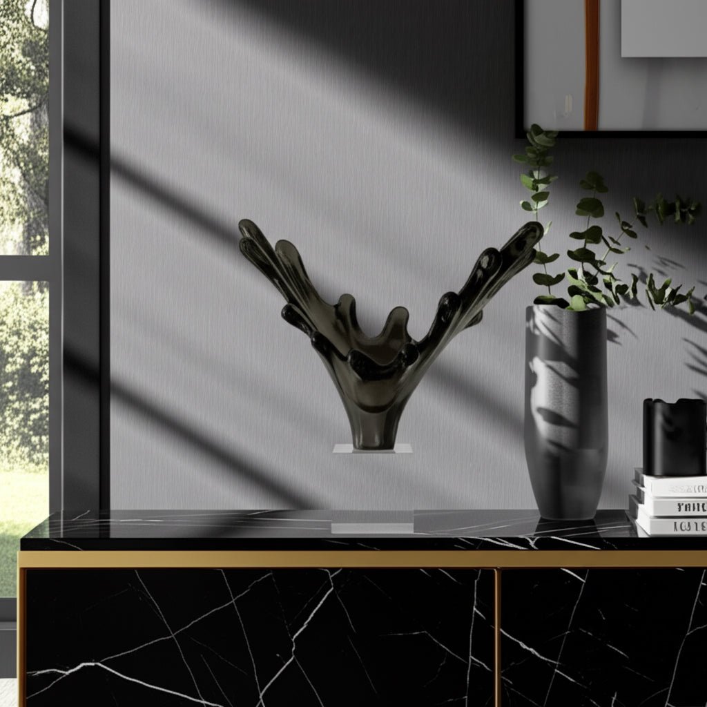 Yuma Small Grey Glass Statuary Table Decors| Sagebrook Home