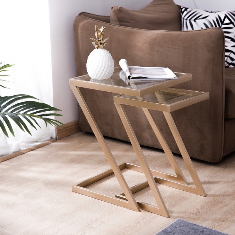 Z Style Nested Tables Set of 2 Accent & End Tables| Crestview