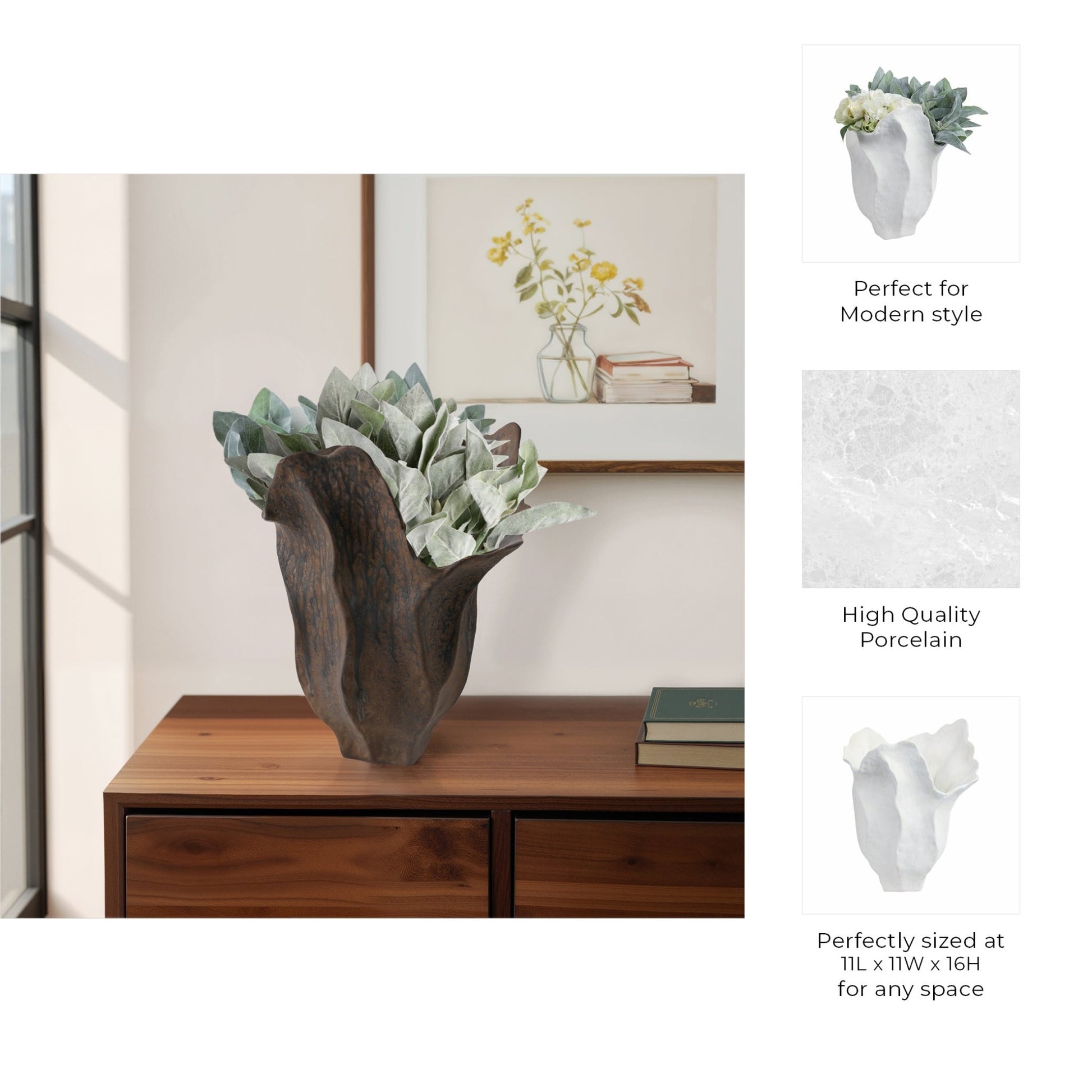 ZALDANA PORCELAIN VASE, RUST Vases and Jars| Sagebrook Home