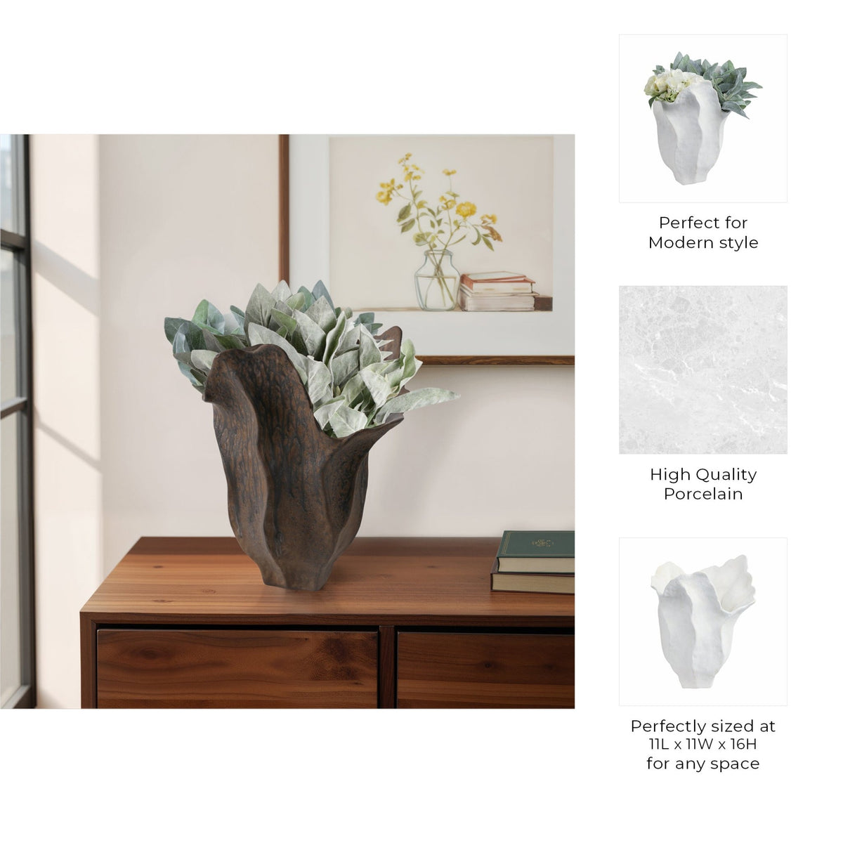 ZALDANA PORCELAIN VASE, RUST Vases and Jars| Sagebrook Home