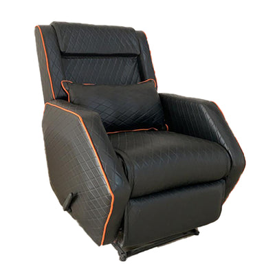 In House Gaming Chair with Controllable Back and Latex Cushion Backrest - Rocking - Black-905175 (6613421981792)